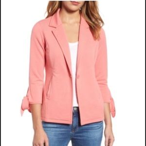 Caslon Tie Sleeve Stretch knit Blazer